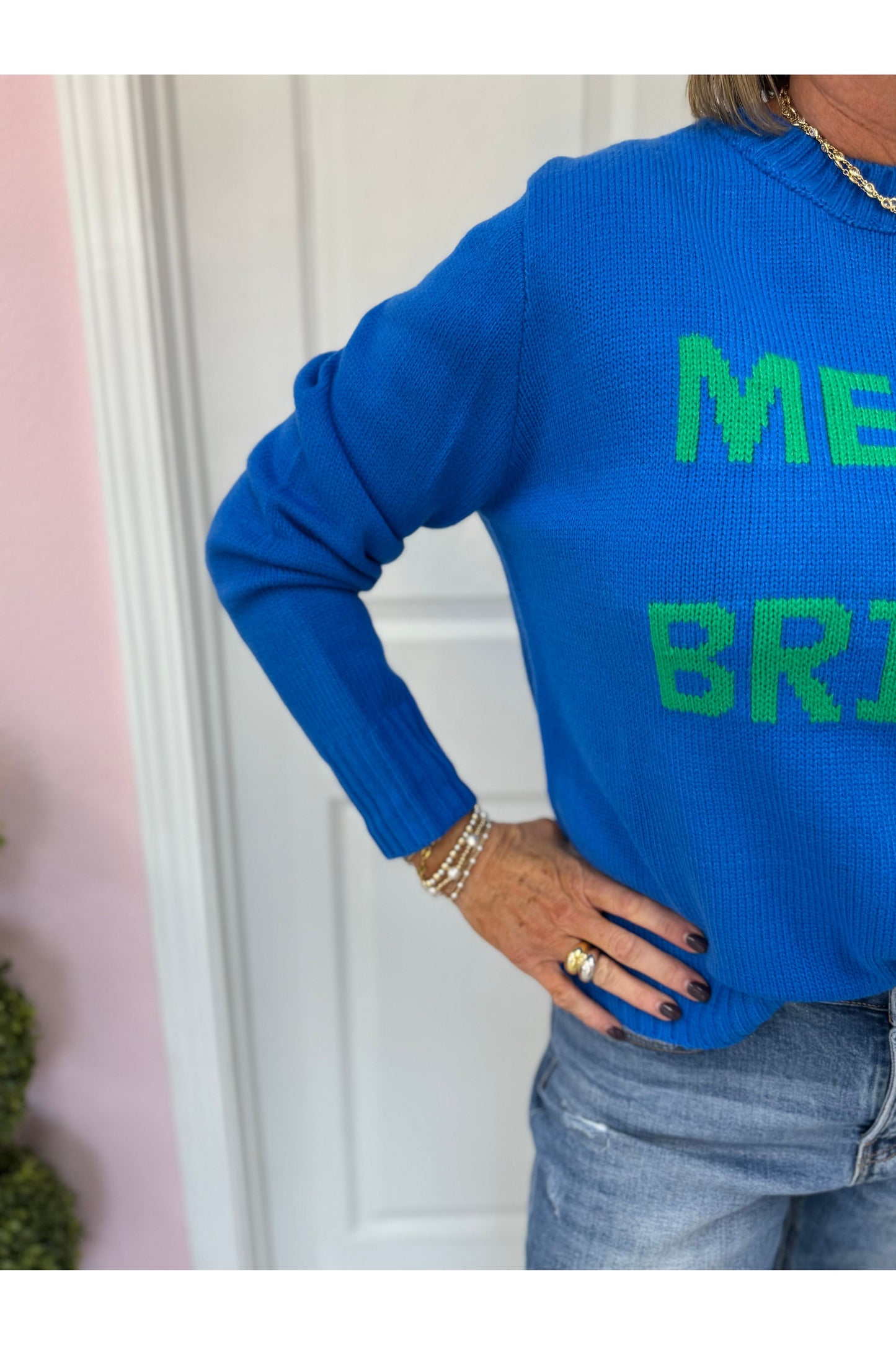 Merry & Bright Royal Sweater