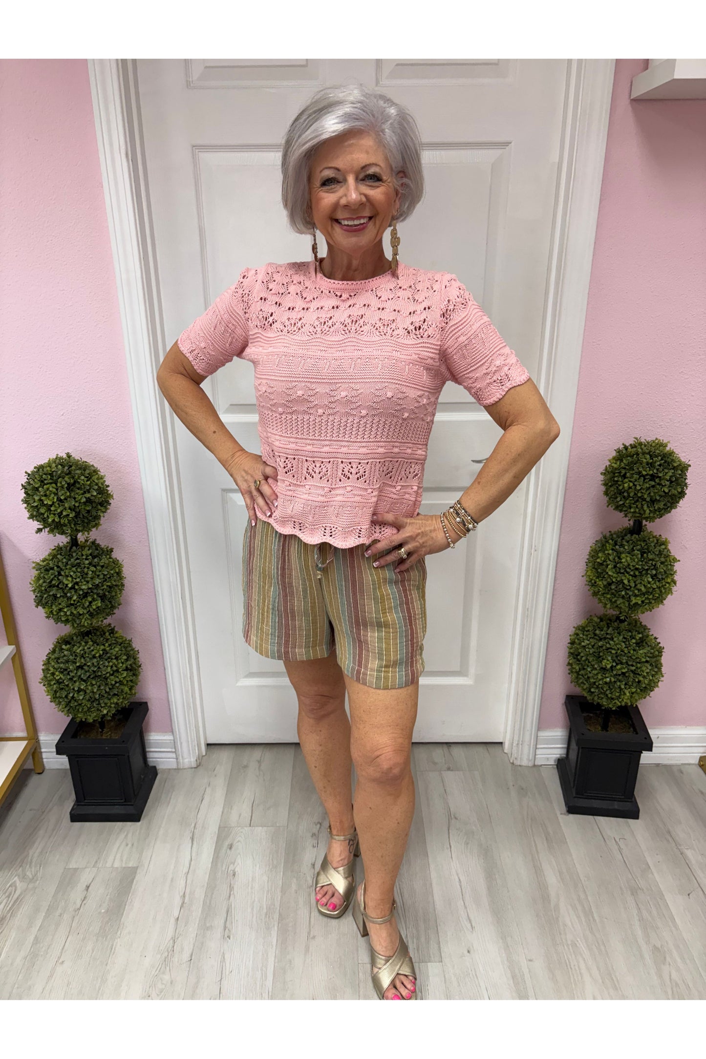Cammie Multi-Color Striped Shorts