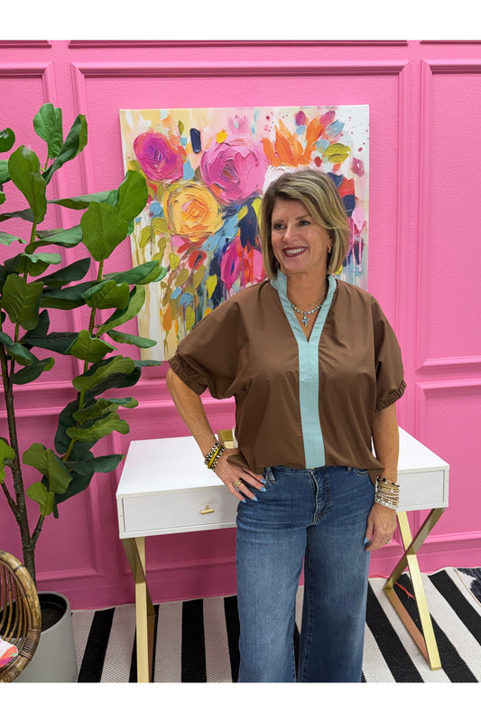 Christine Brown Dolman Sleeve Blouse