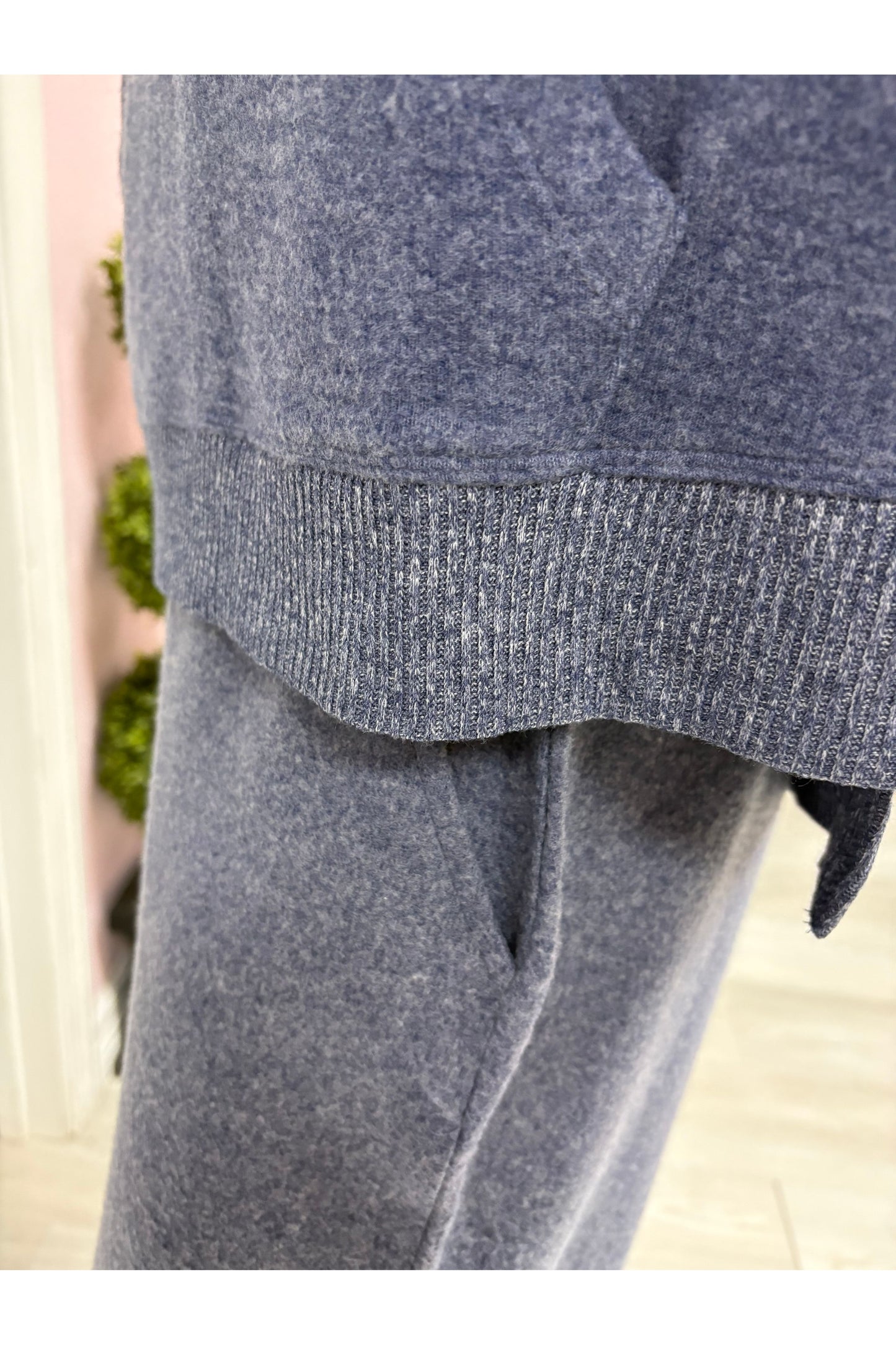 Heather Navy Hacci Hoodie Set