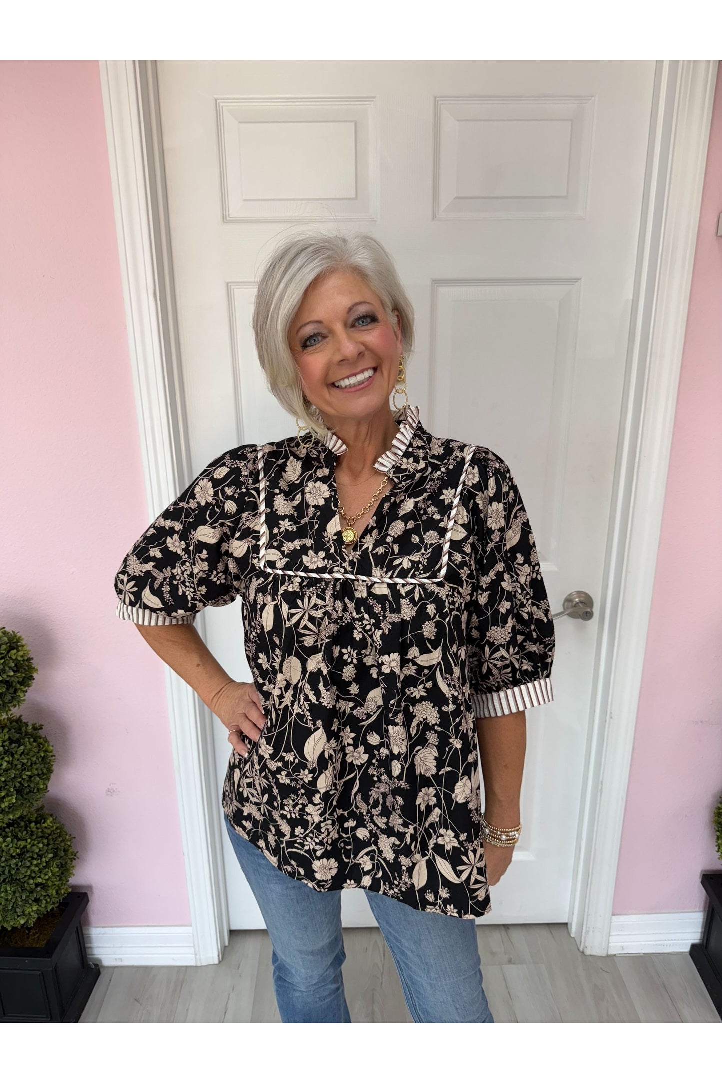 Carmen Patterned Blouse