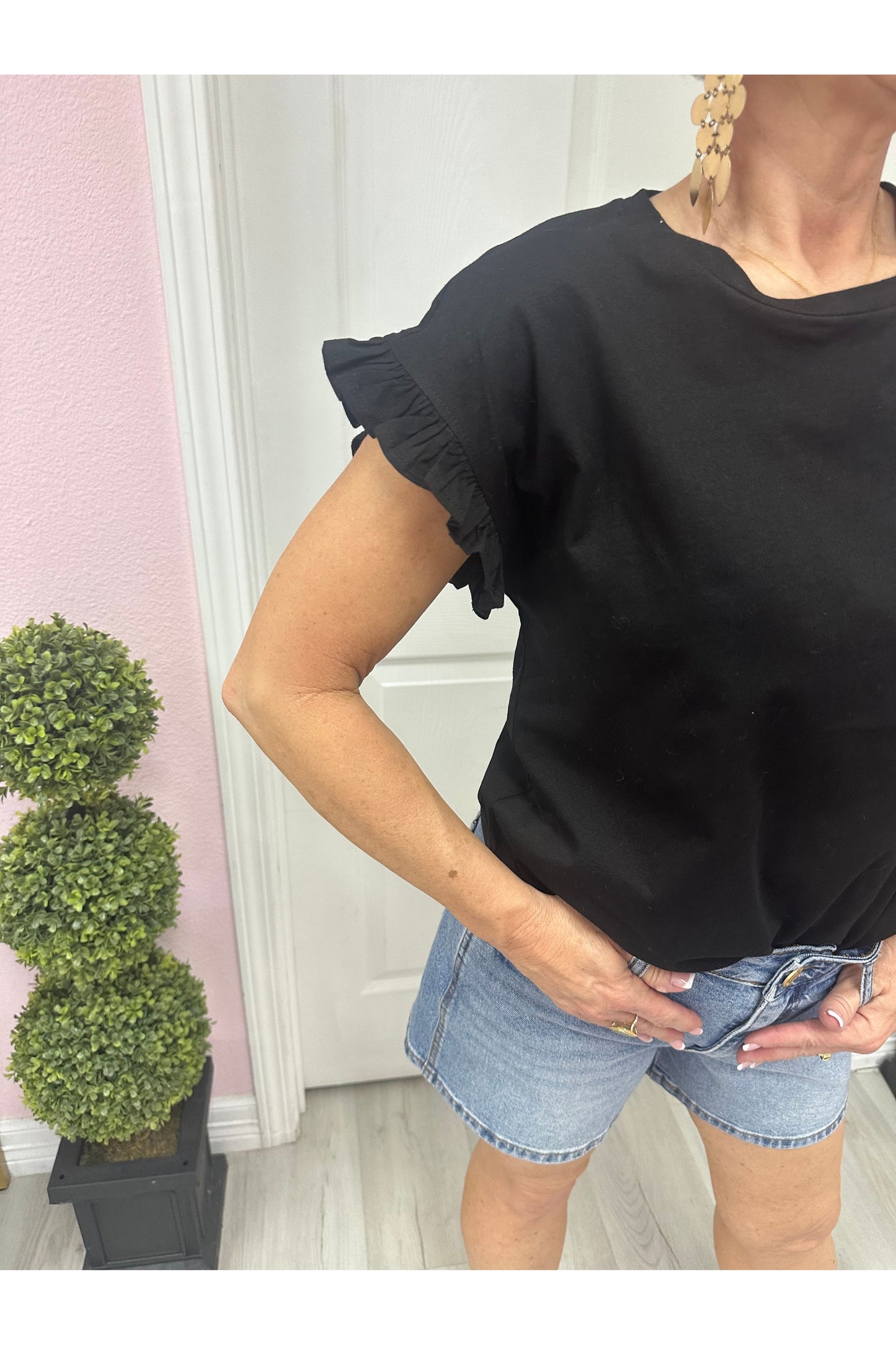 Tricia Ruffle Short-Sleeve Top