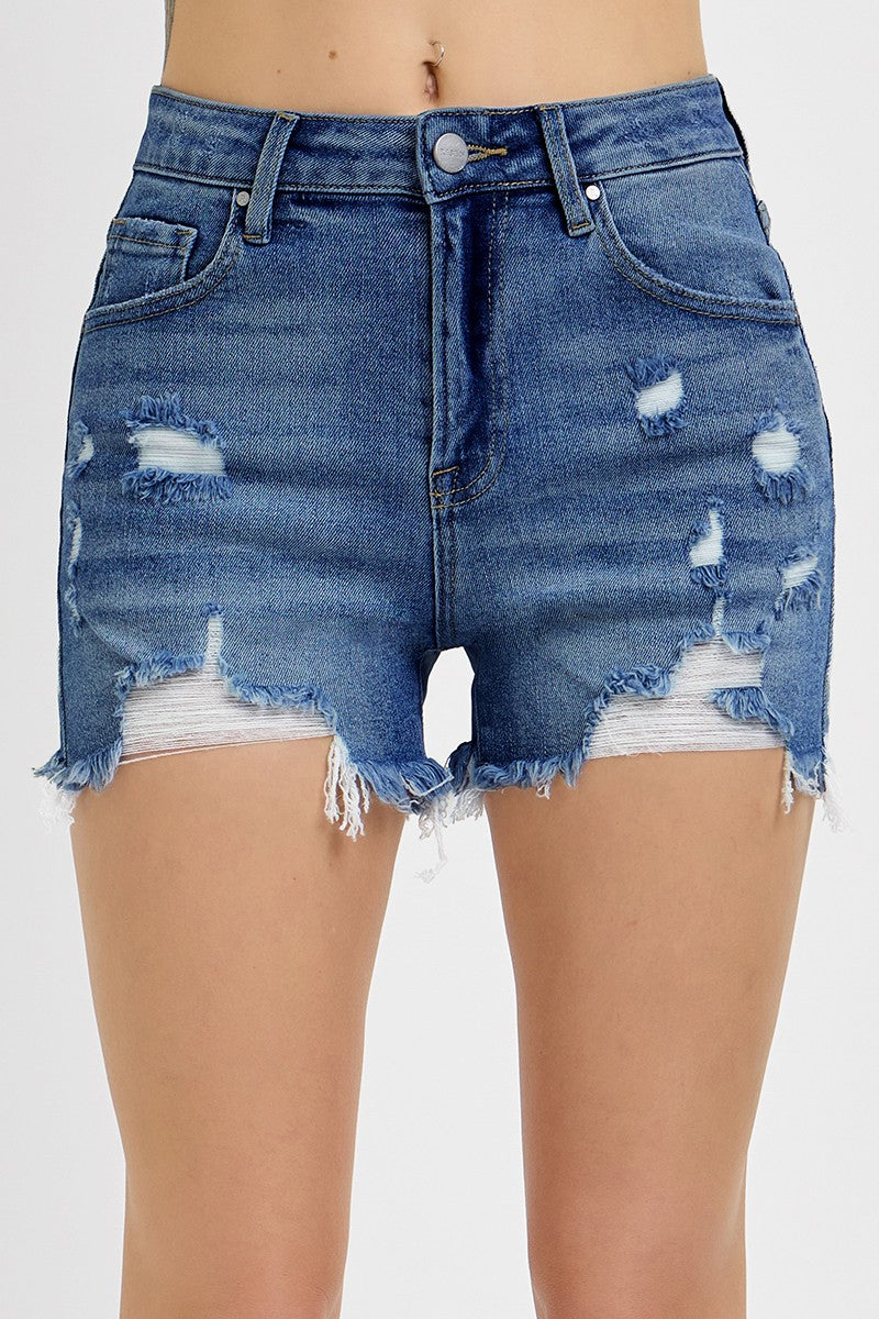 High Rise Destroyed Shorts