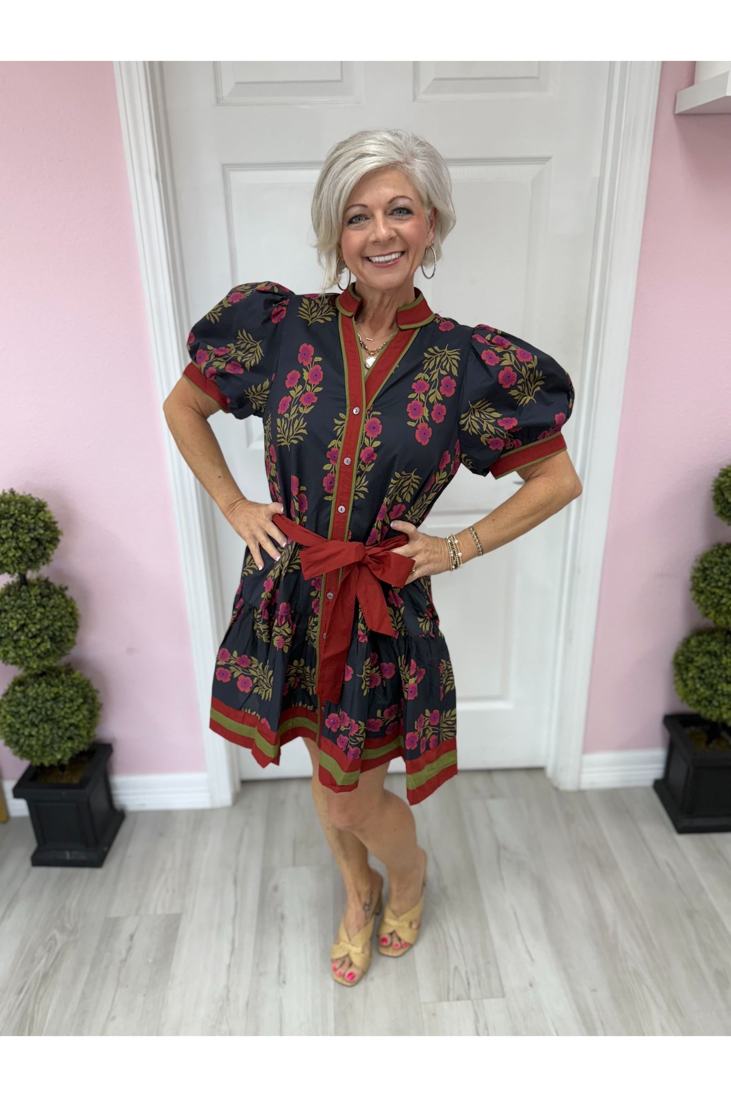 Napa Floral Pattern Mini Dress