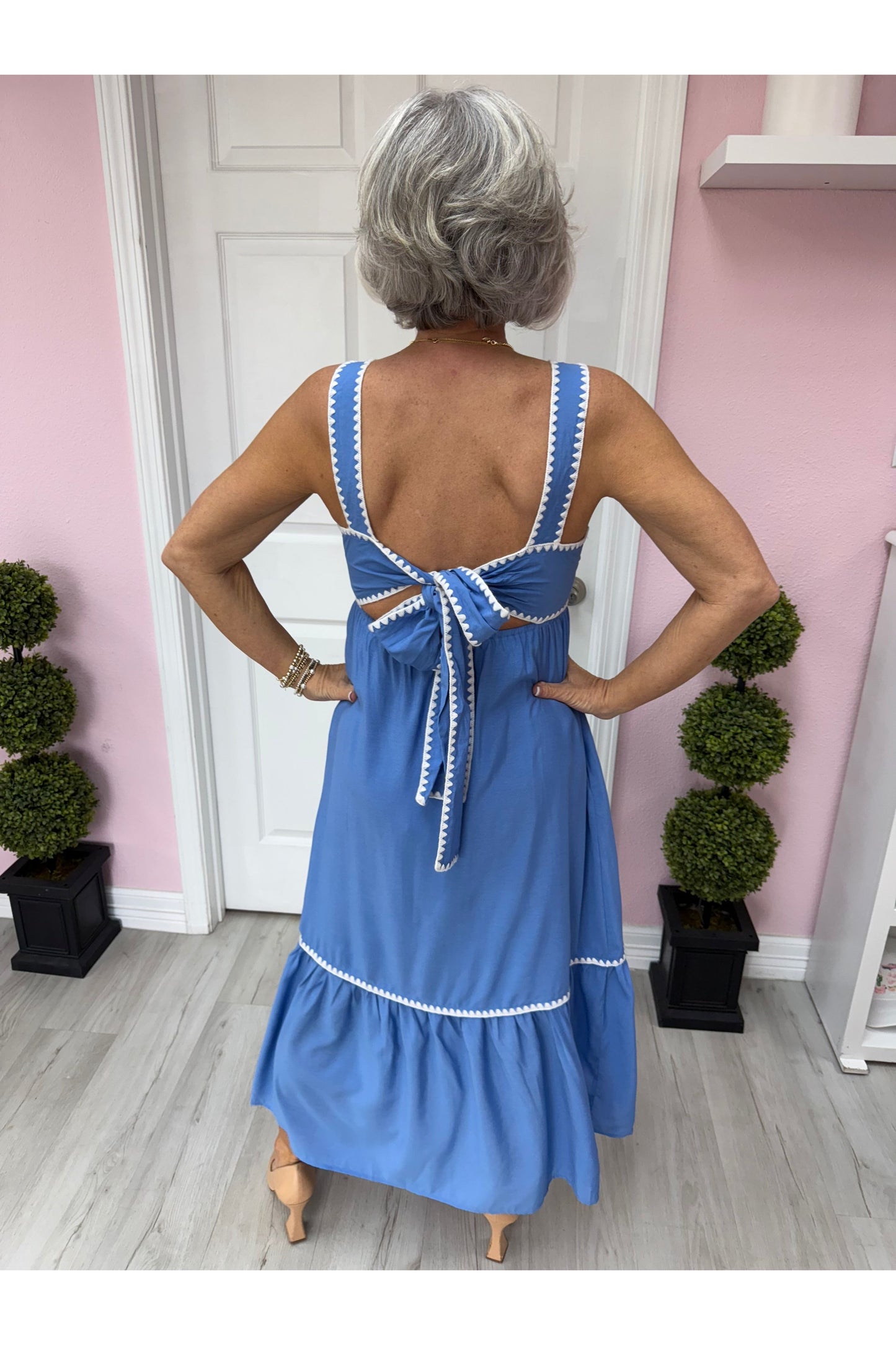 Clear Skies Floral Midi Dress