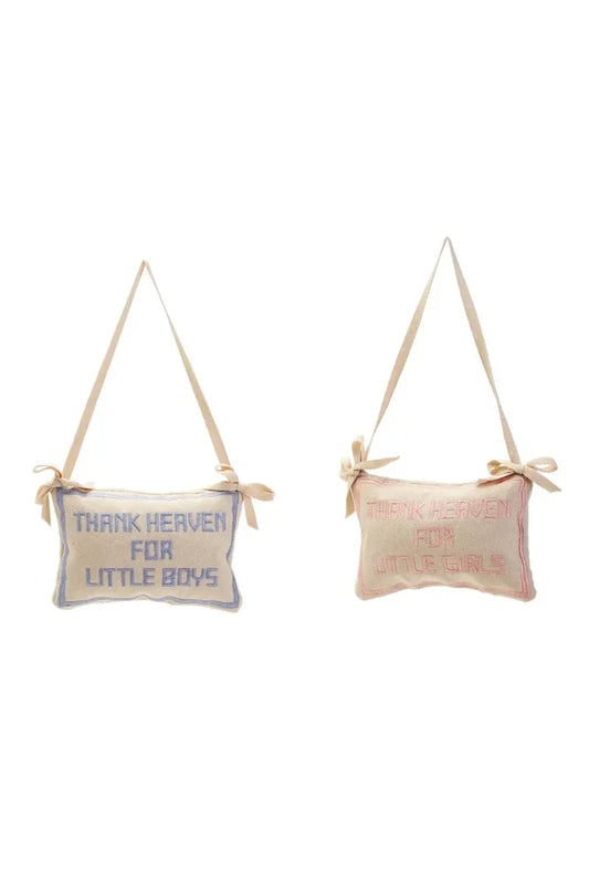 Thank Heaven Embroidered Pillow