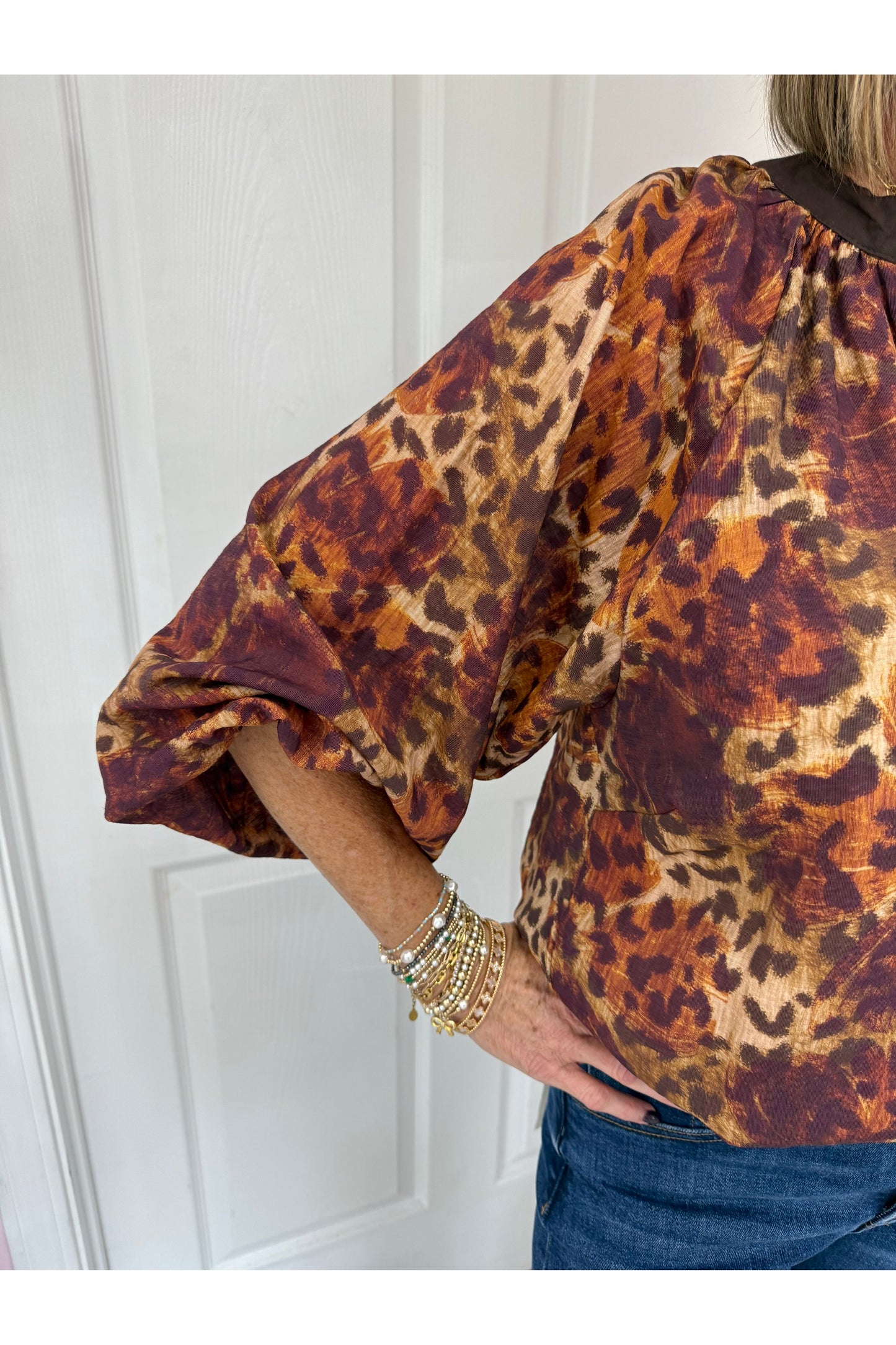 Latte Animal Print Top