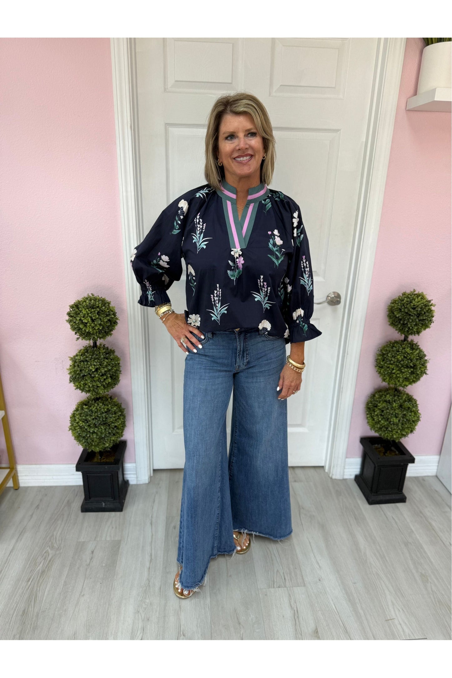 Vicki Brown Mix Blouse