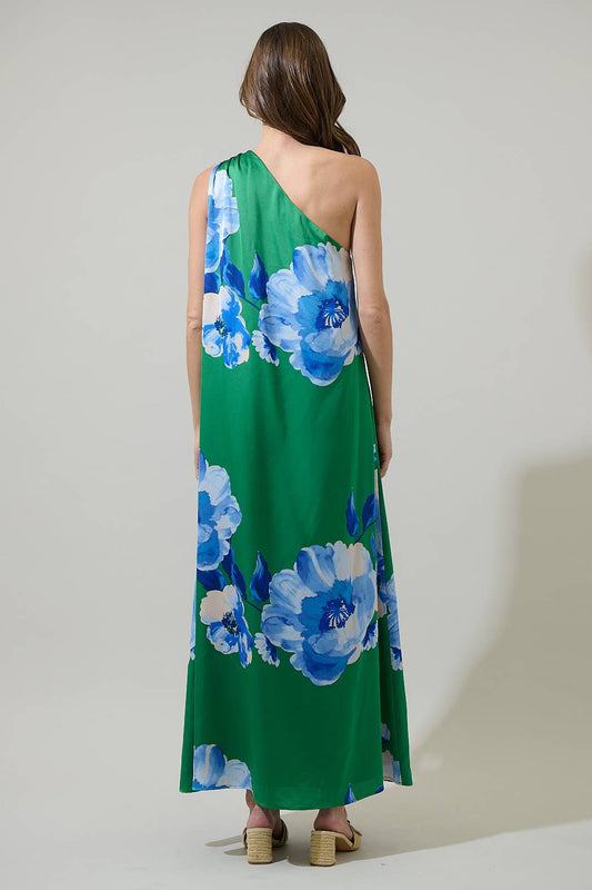 Glena Floral Pleated Maxi Dress