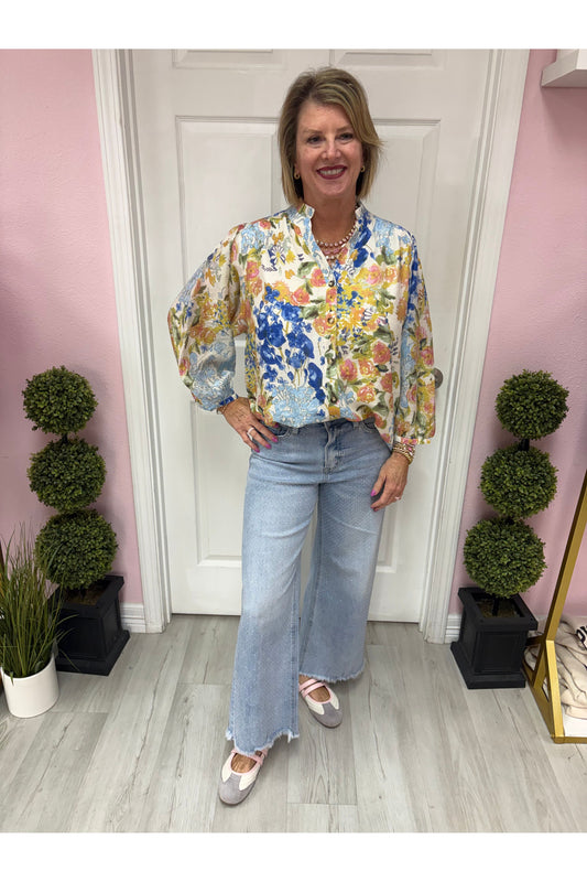 Sloan Floral Print Chiffon Top