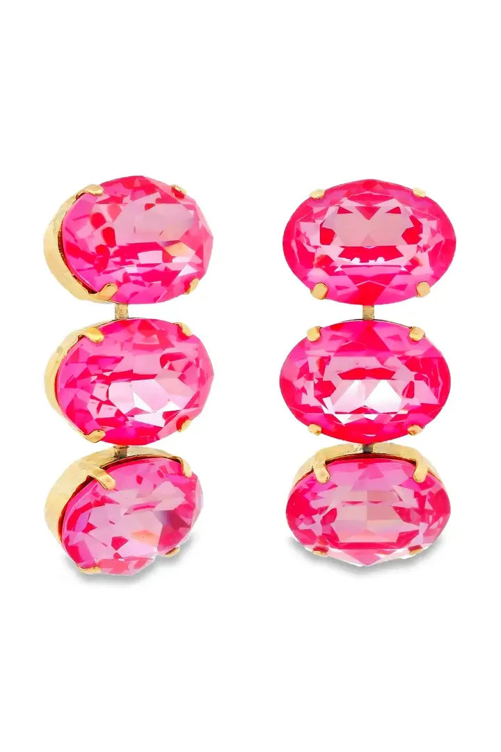 Tova Hazel Earrings - Antique Gold/Ultra Fuchsia