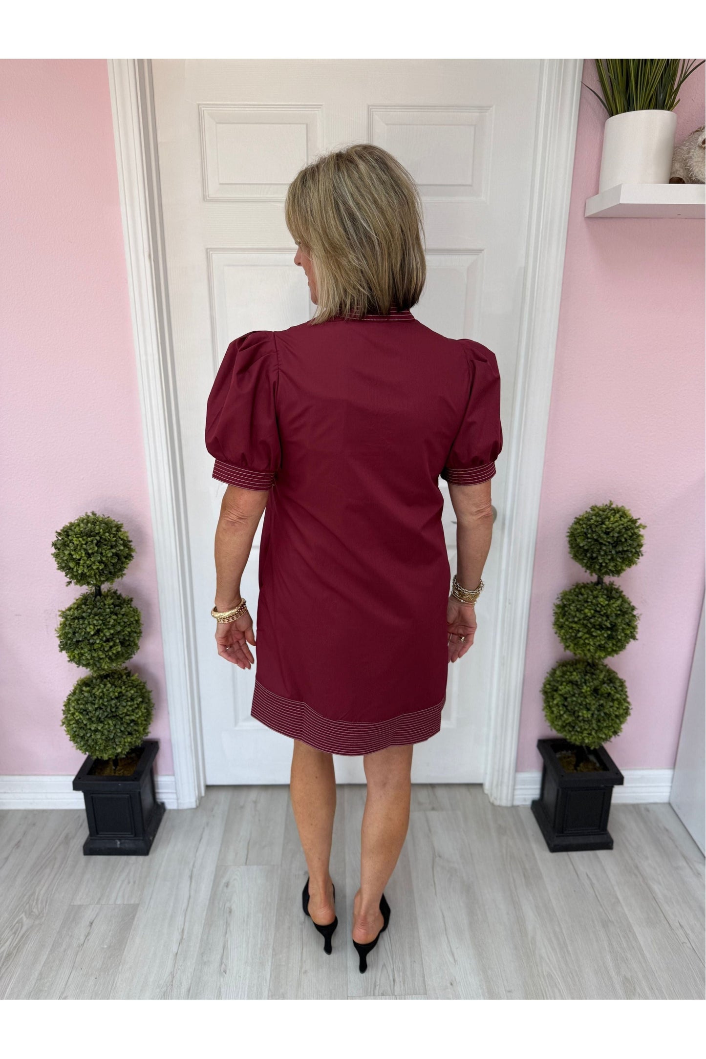 Green Envy Stitch Mini Dress