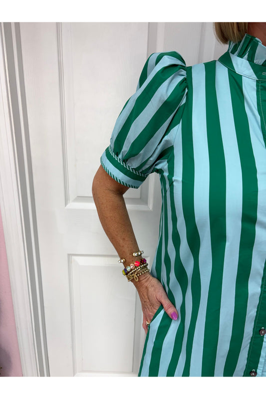 Dana Stripe Print Midi