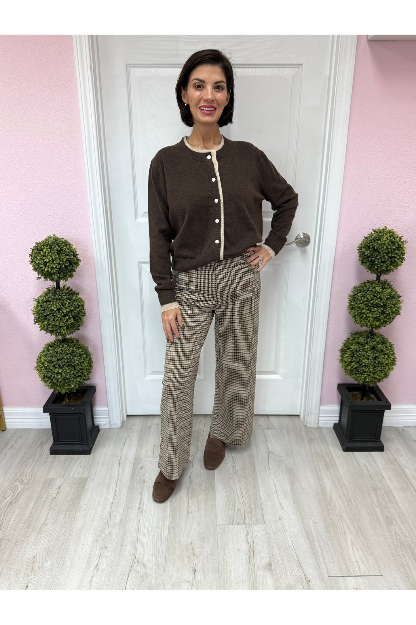 Houndstooth Front Pocket Pants