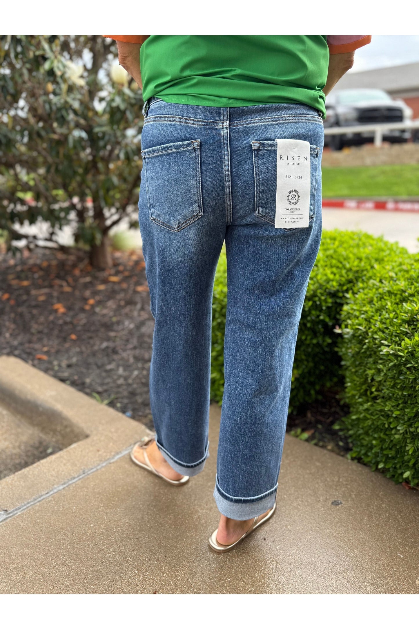 Midrise Turn Up Cuff Jeans