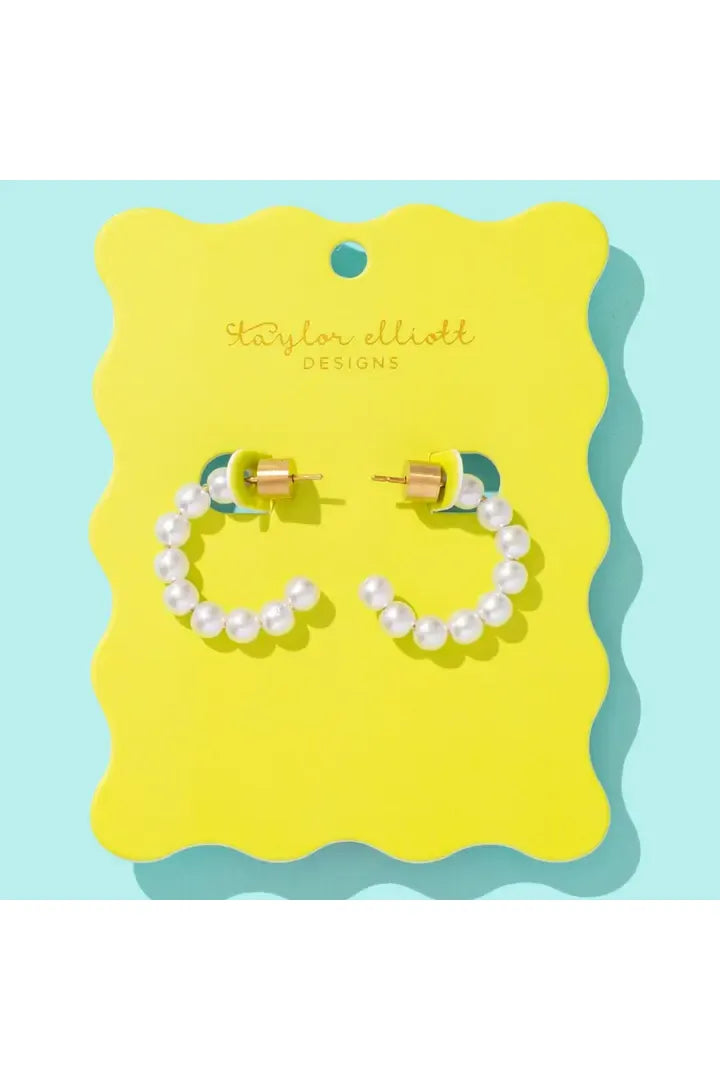 Olivia Pearl Hoop Earrings