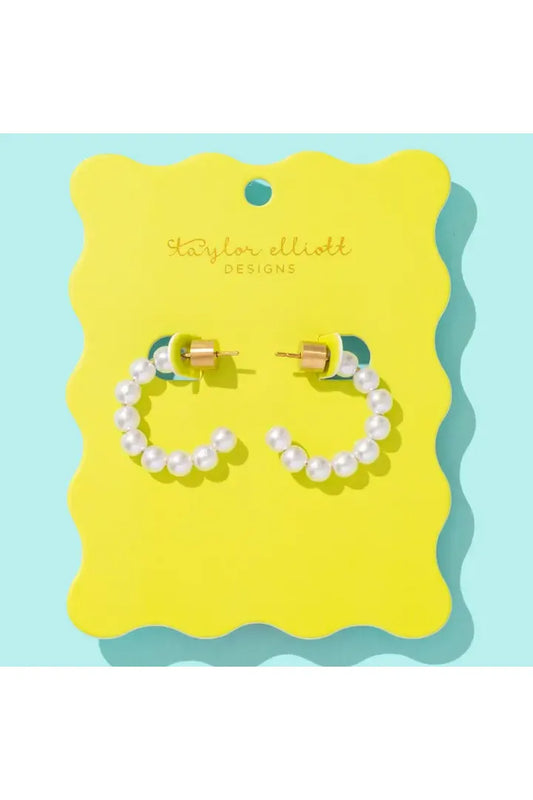 Olivia Pearl Hoop Earrings