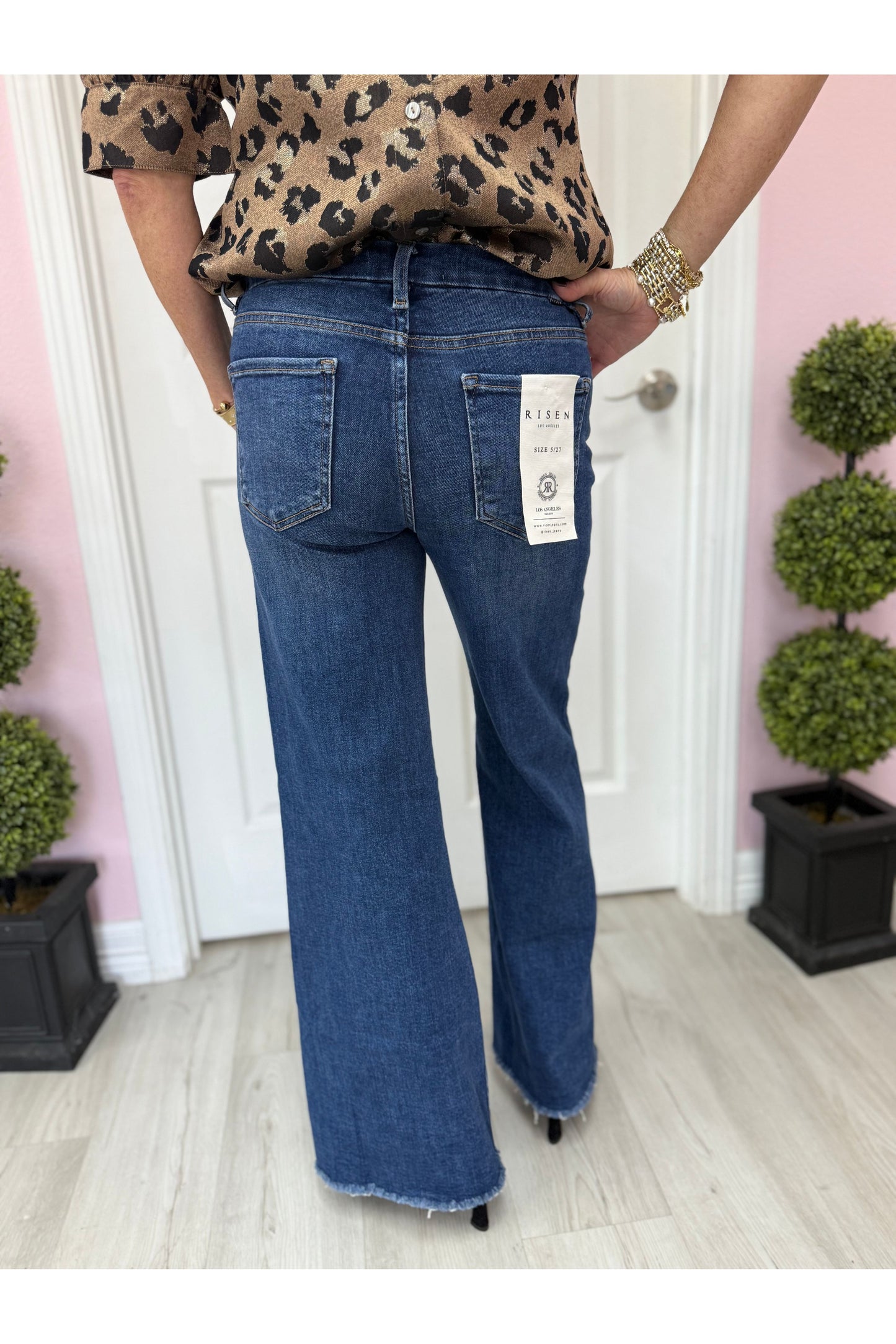 Tummy Control Mid Rise Wide Jeans