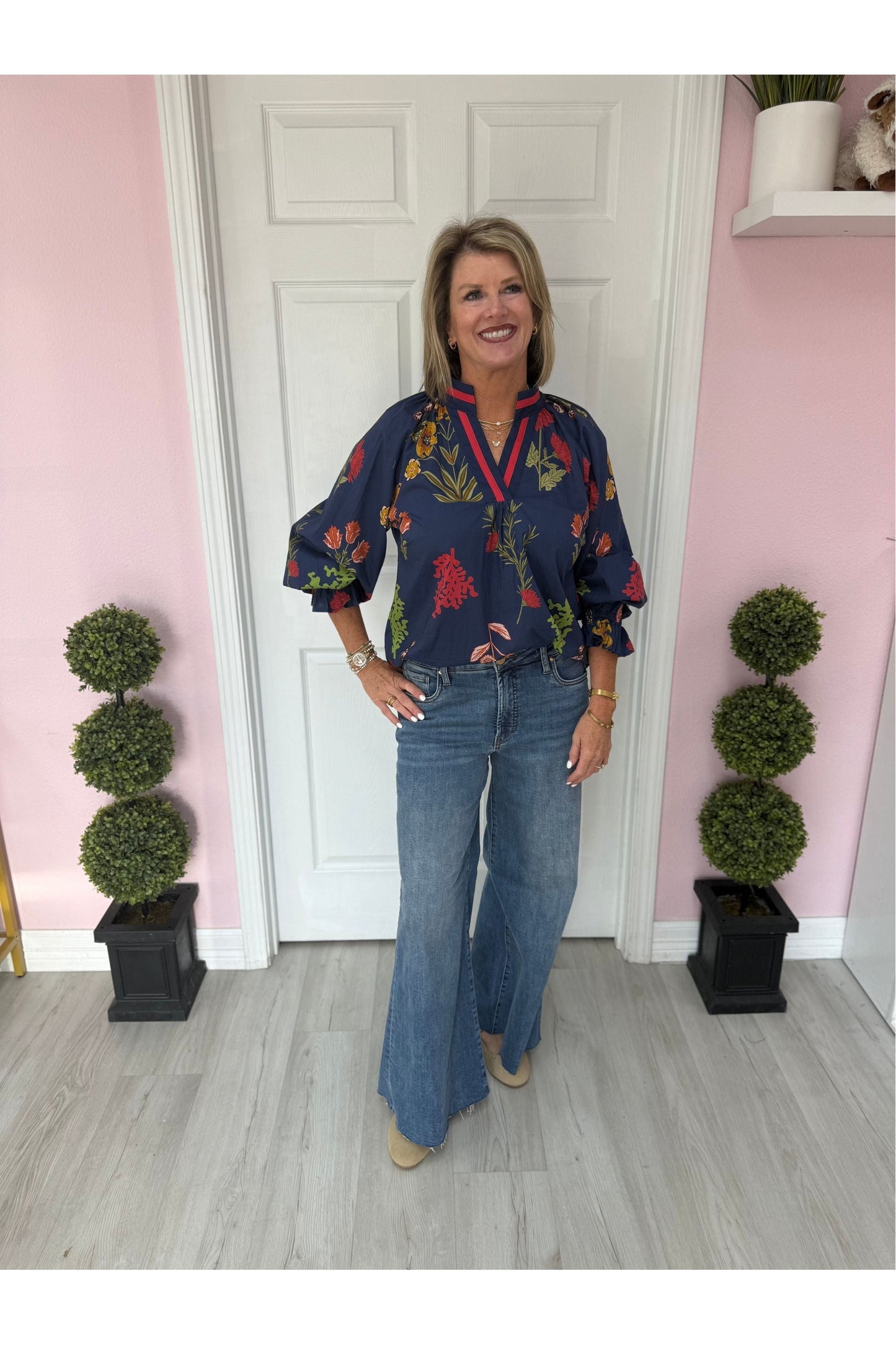 Carolina Midnight Floral Blouse