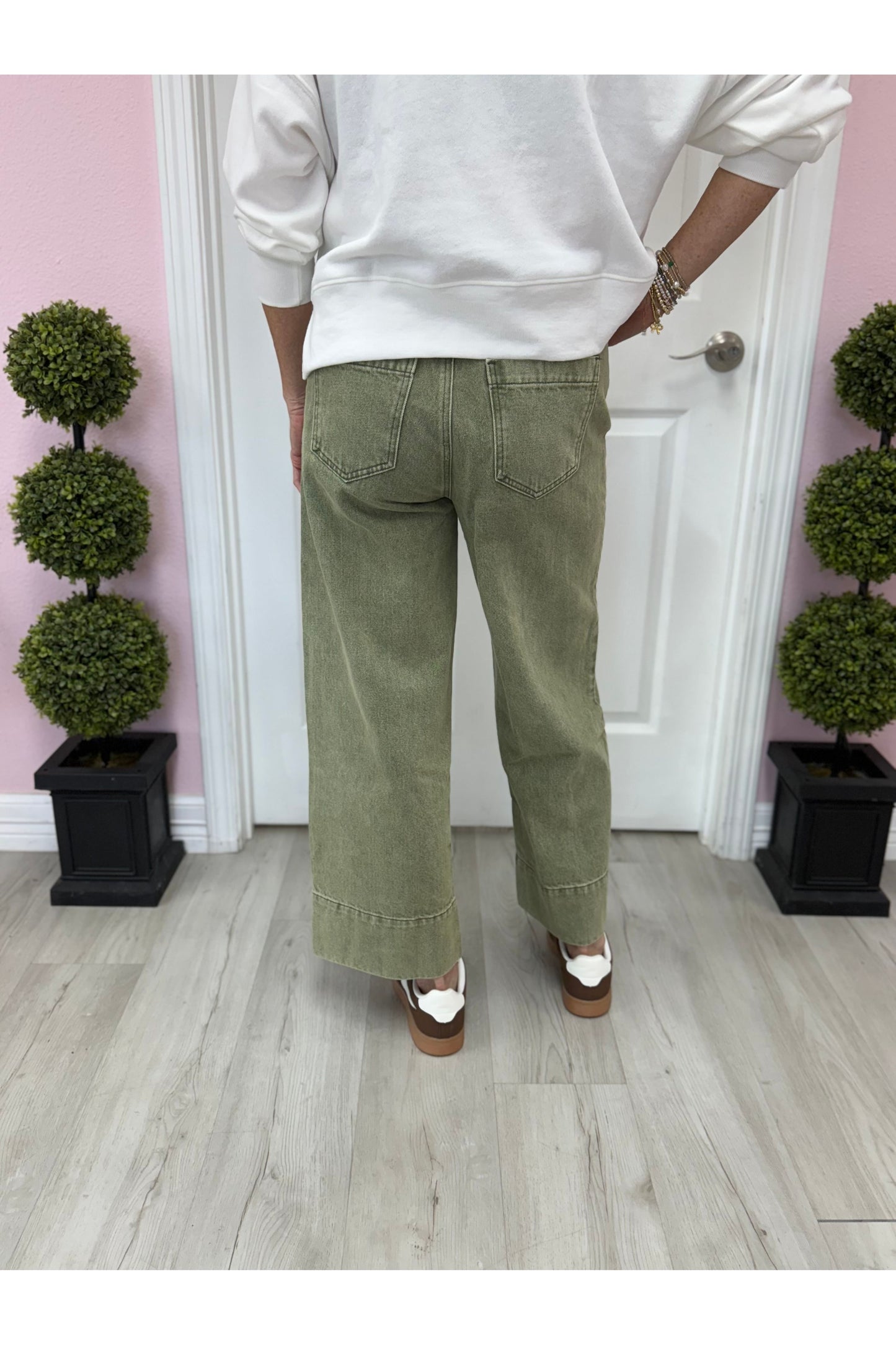 Olive Front Pocket Pants