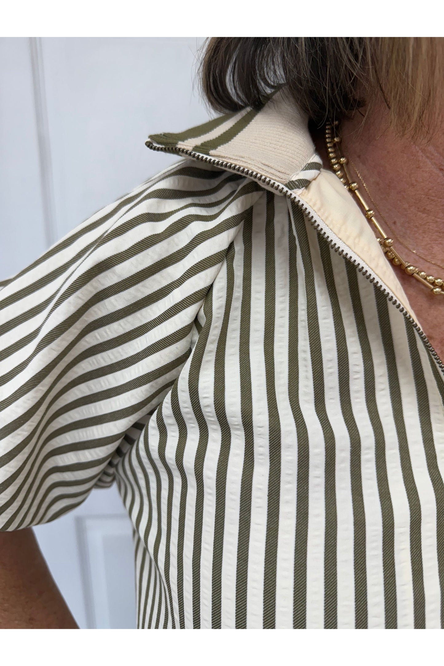 Striped Pattern 3/4 Sleeve Blouse