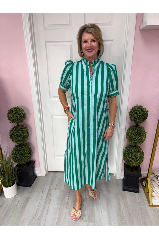 Dana Stripe Print Midi