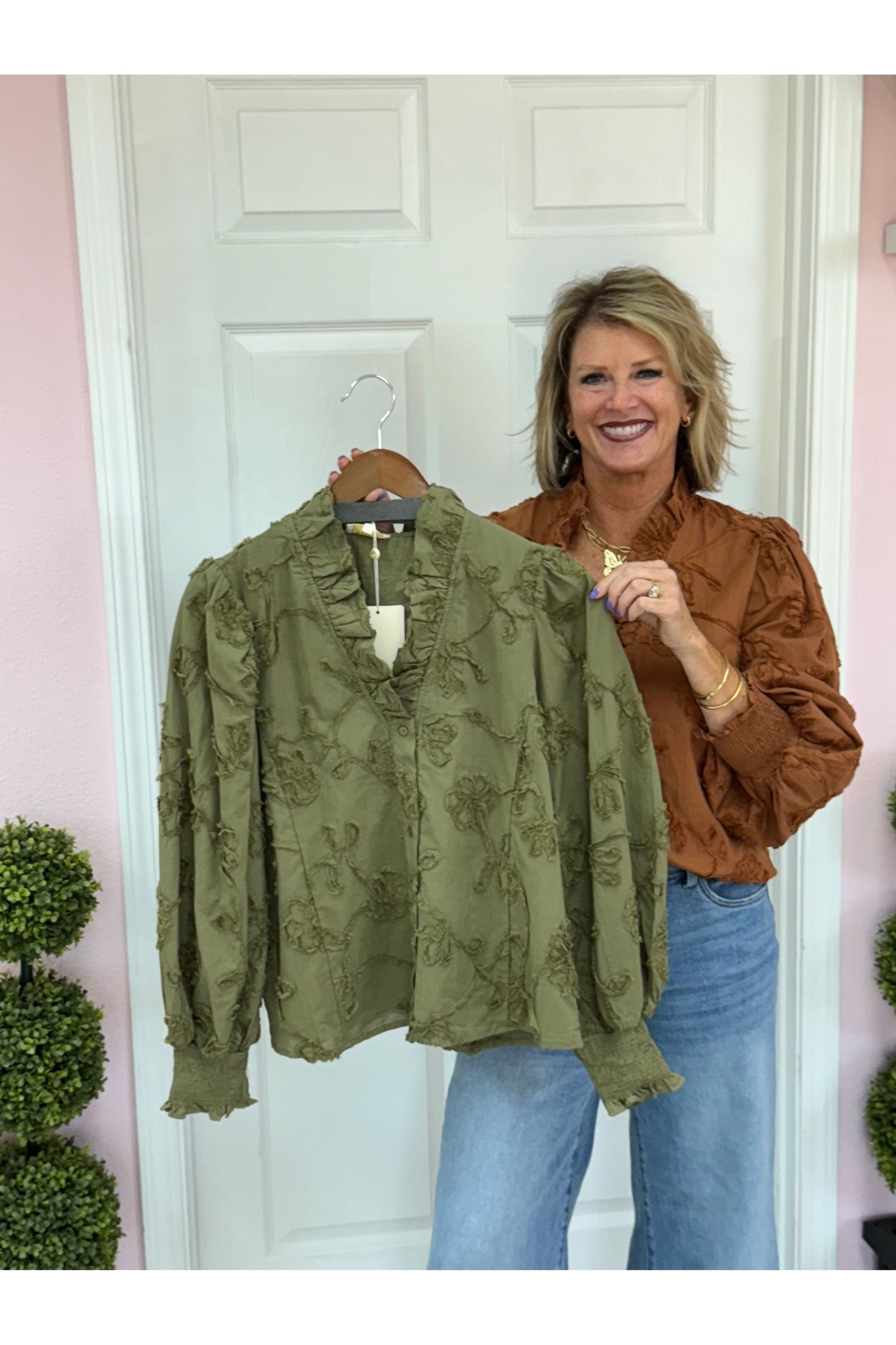 Micah Floral Applique L/S Top