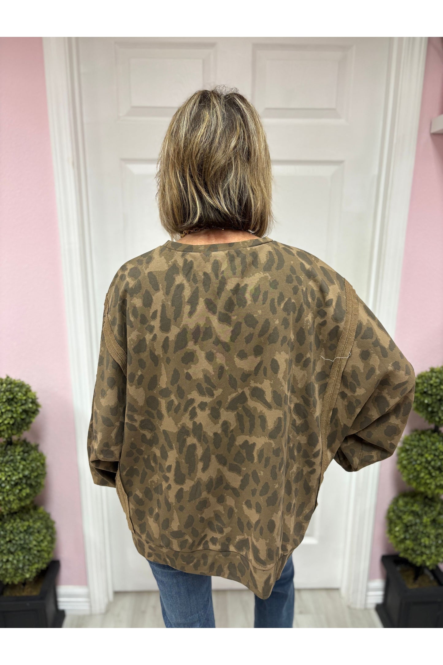 Animal Print Oversized Sweatshirt