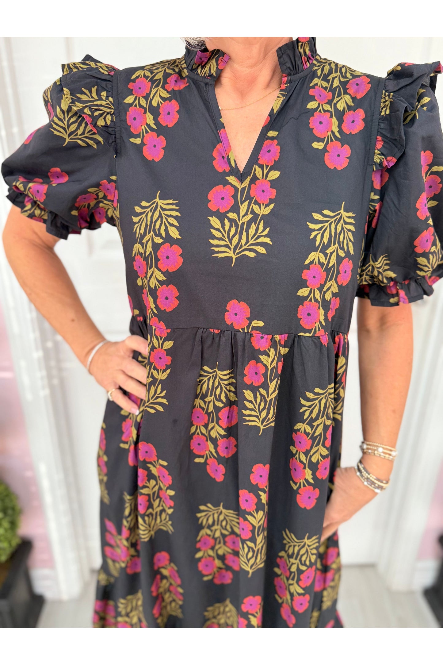 Montauk Black Midi Dress