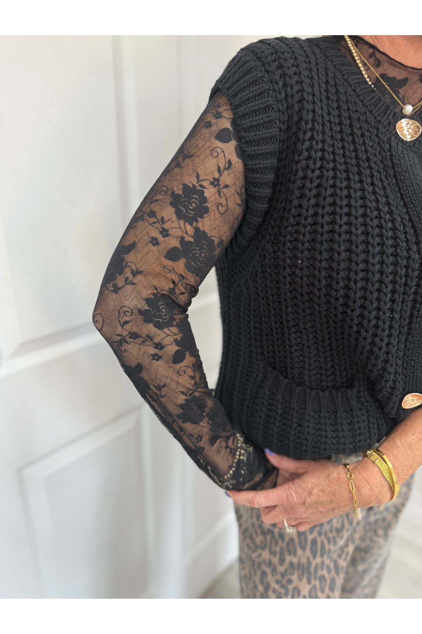 Floral Mesh Long Sleeve Top