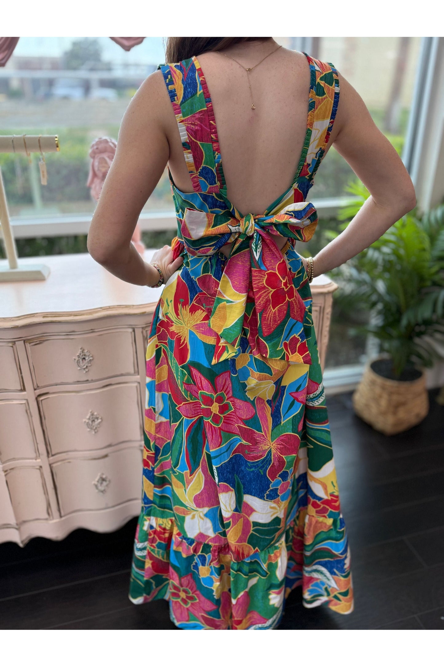 Multi Colored Ruffle Tiered Maxi