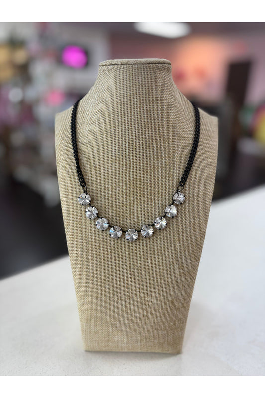 Tova Mini Sofia Necklace- Smutt/Clear