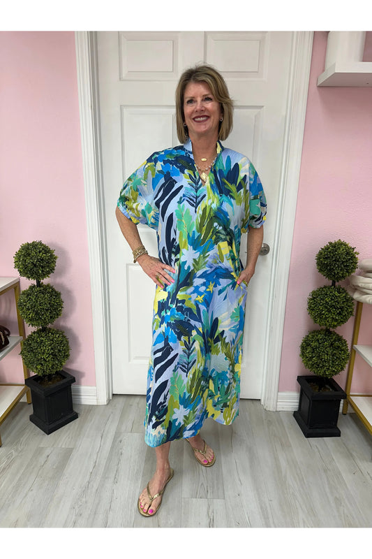 Periwinkle Combo Midi Dress