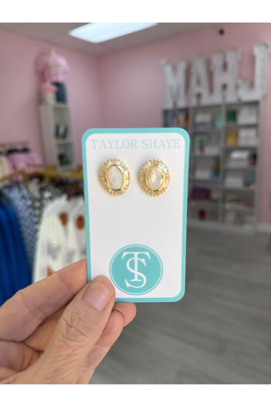 Shell Mother Mary Studs
