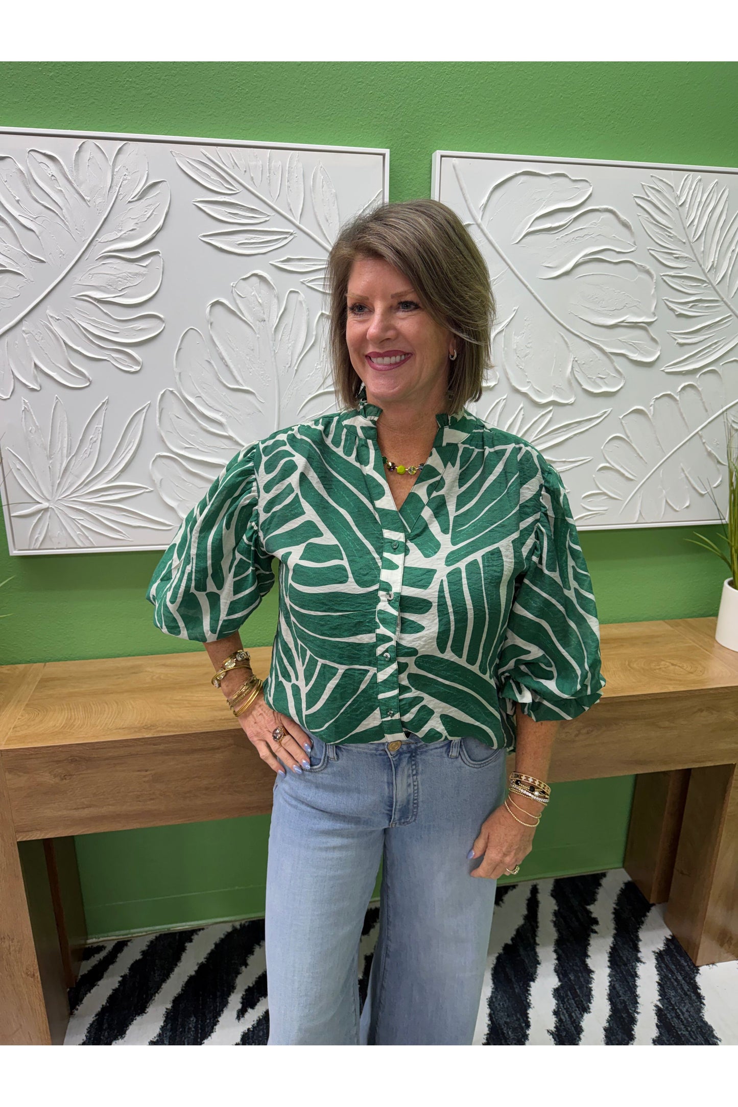 Claire Abstract Print Blouse