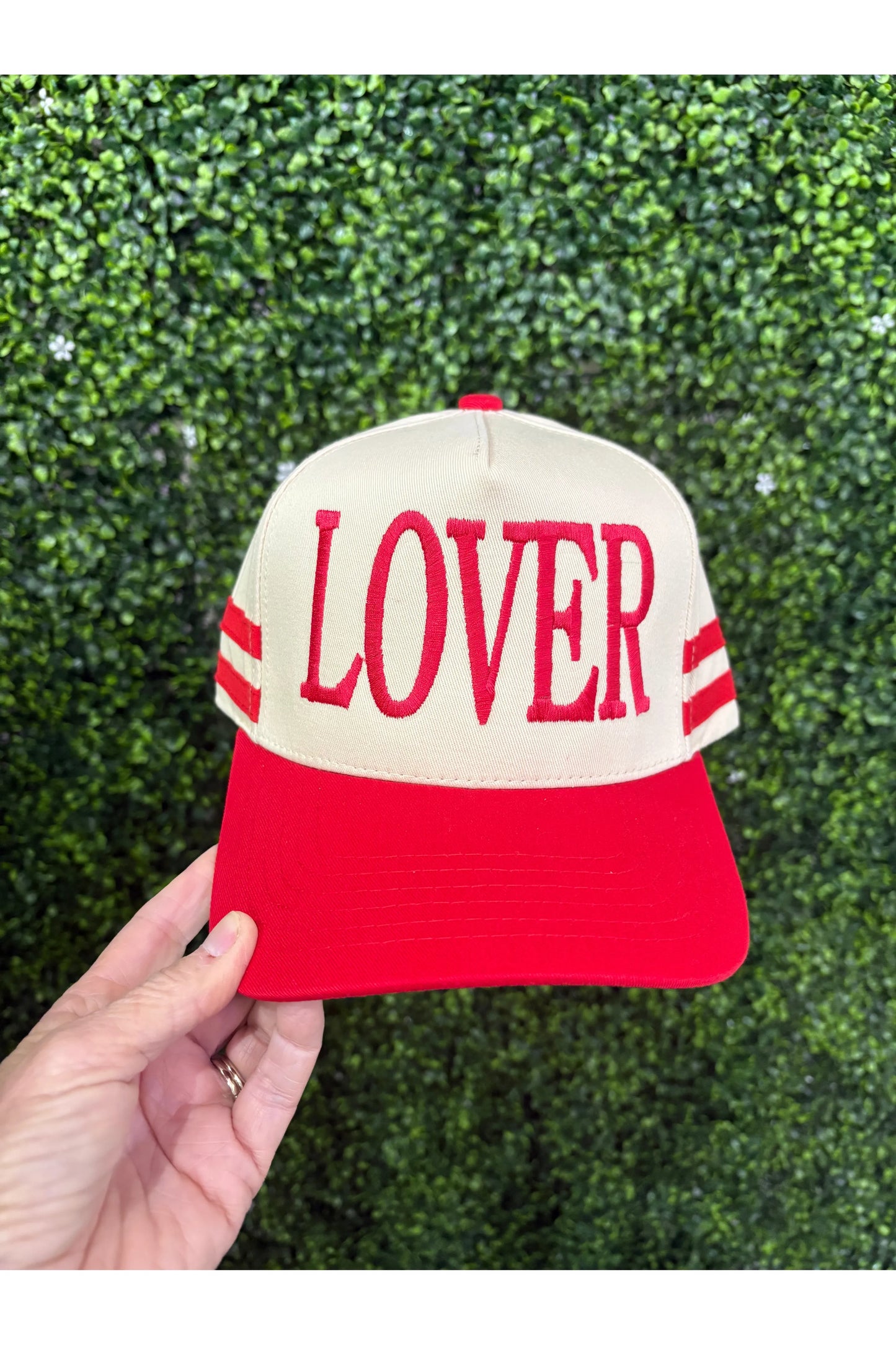 Red/Cream Lover Trucker Hat