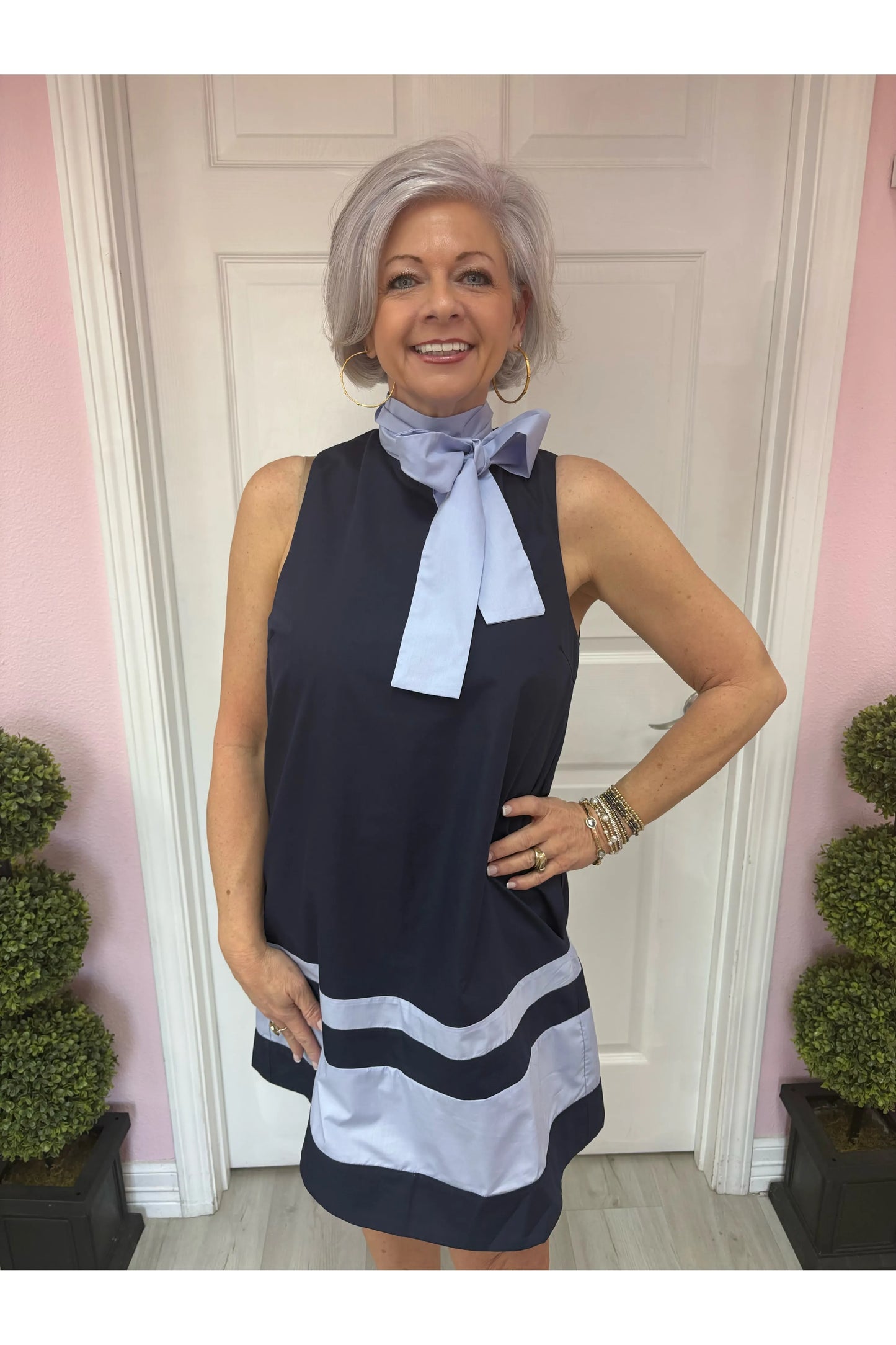 Color Block Halter Neck Dress