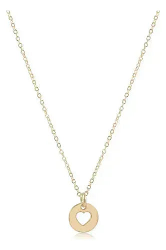 16 inch Love Gold Disc Necklace