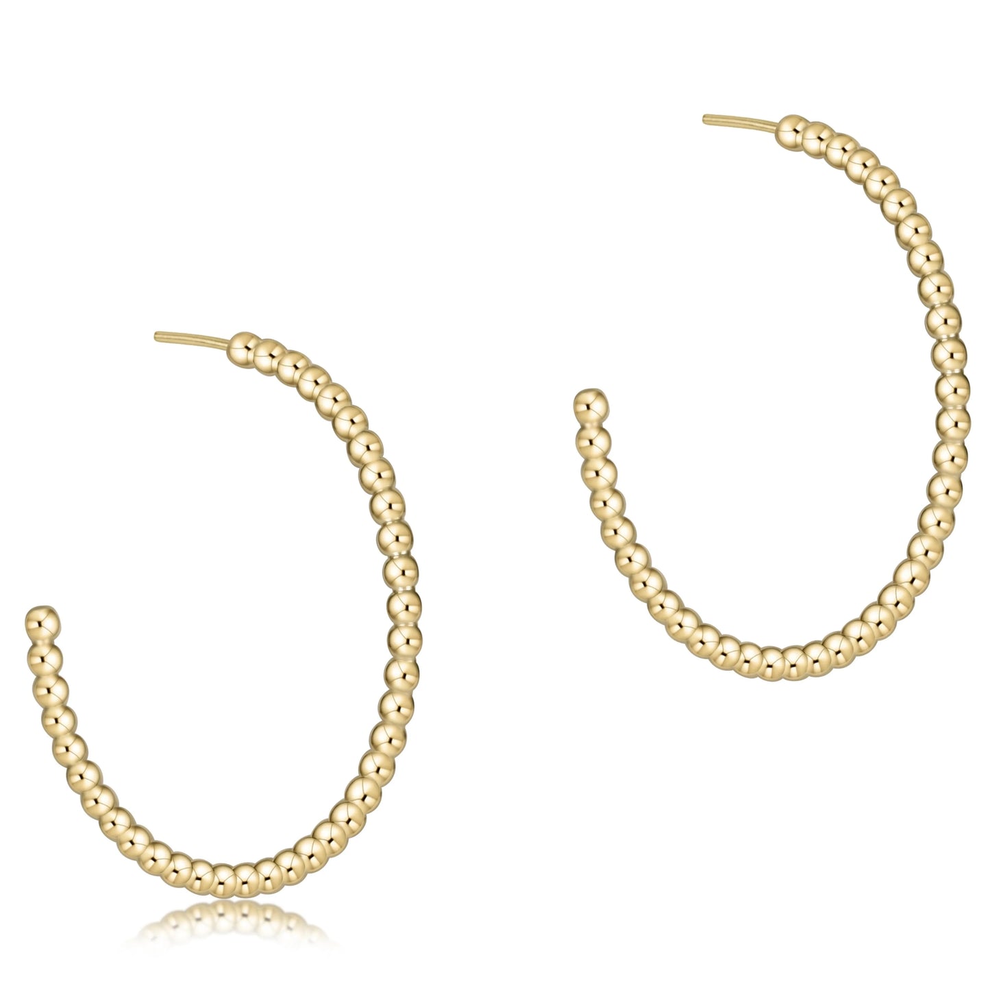 EN Beaded Classic 1/25 Post Hoop 2mm Gold