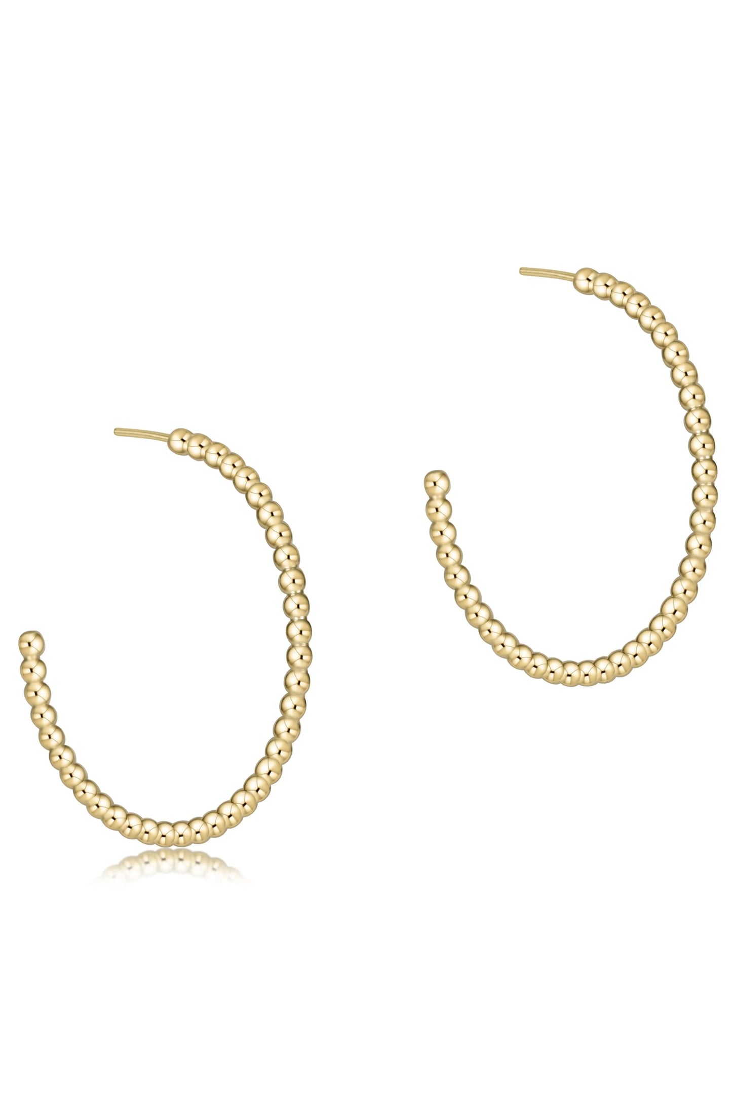 EN Beaded Classic 1/25 Post Hoop 2mm Gold