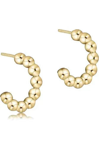 Beaded Classic Earring 4mm Gold