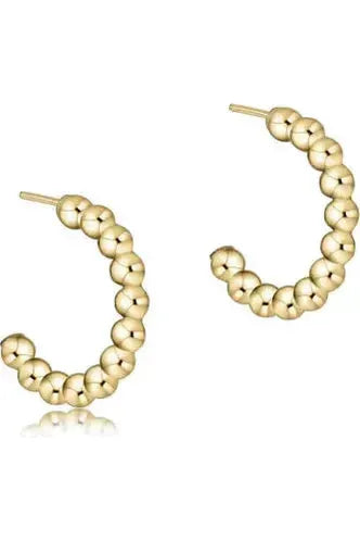 Beaded Classic Earring 1 in 2mm Gold