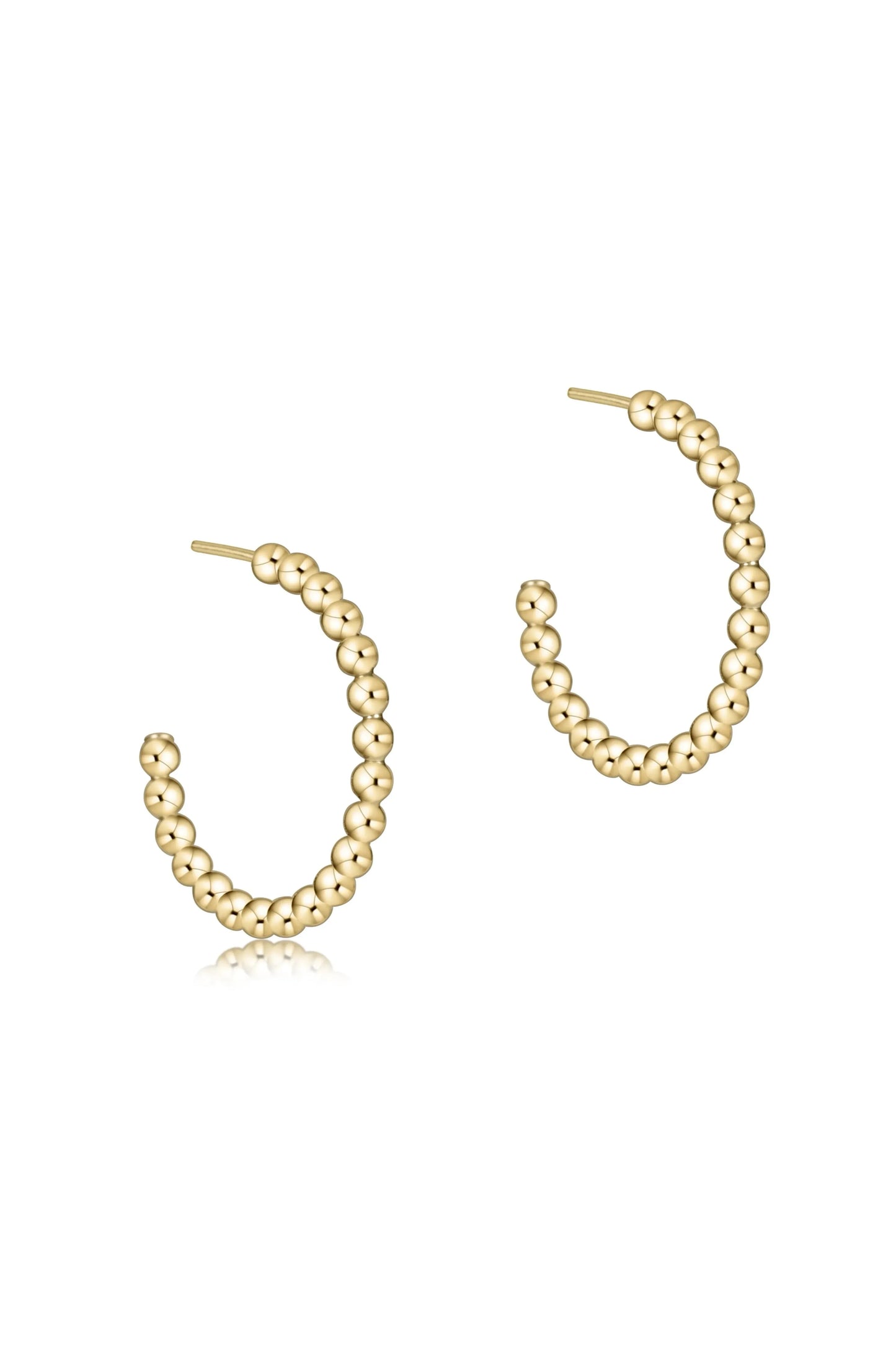 EN Beaded Classic Post Hoop 2mm✔️