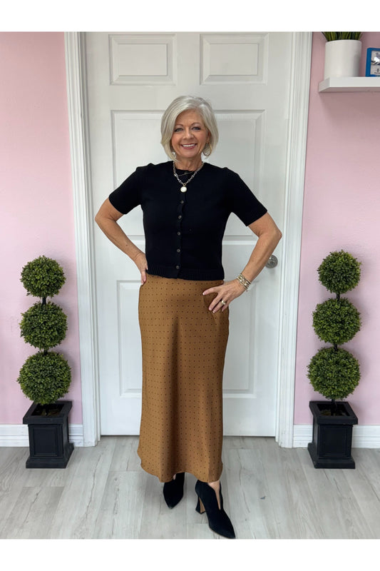 Polka Dot Midi Skirt