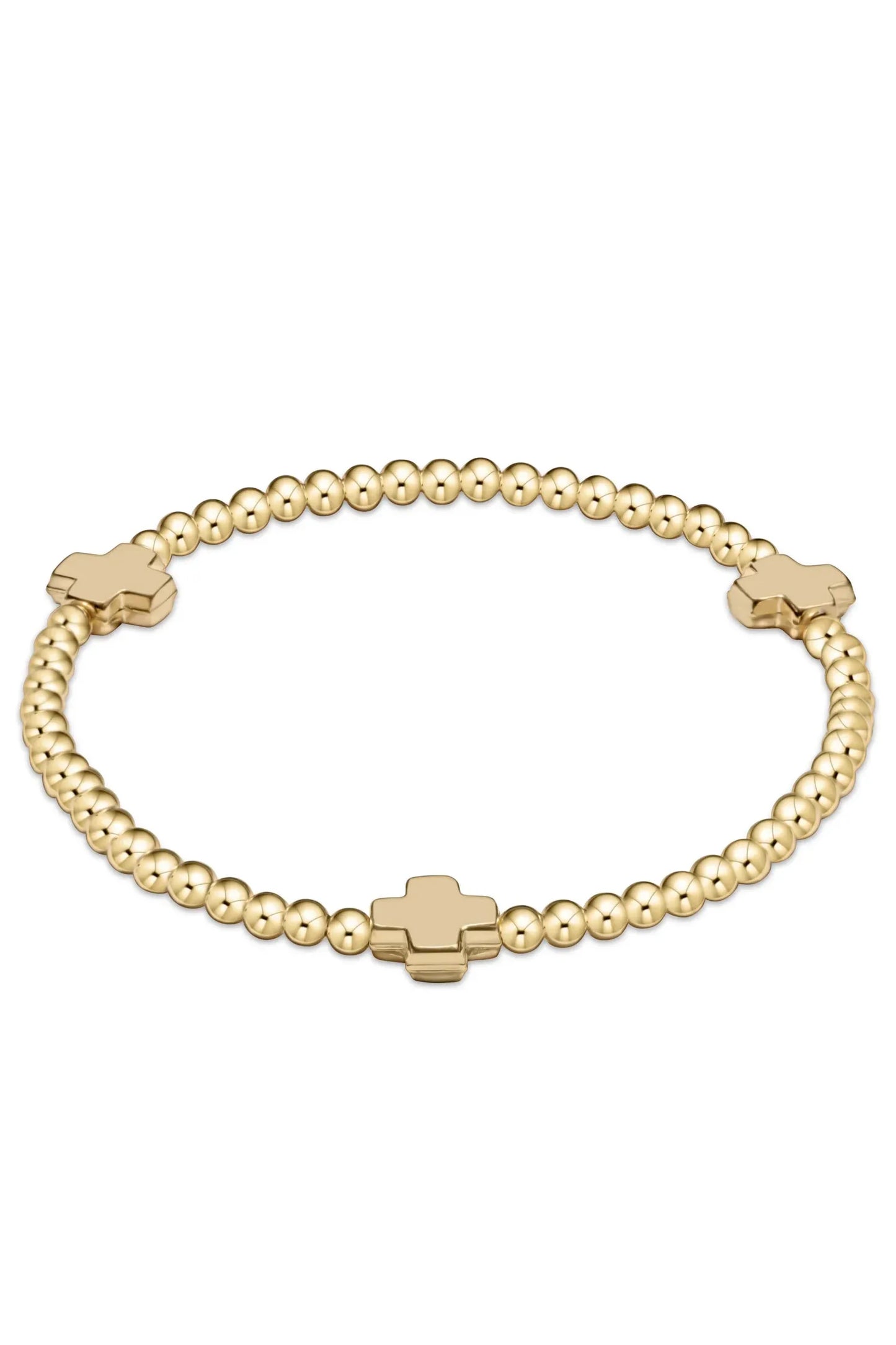 EN Signature Cross 3mm Gold Bracelet✔️