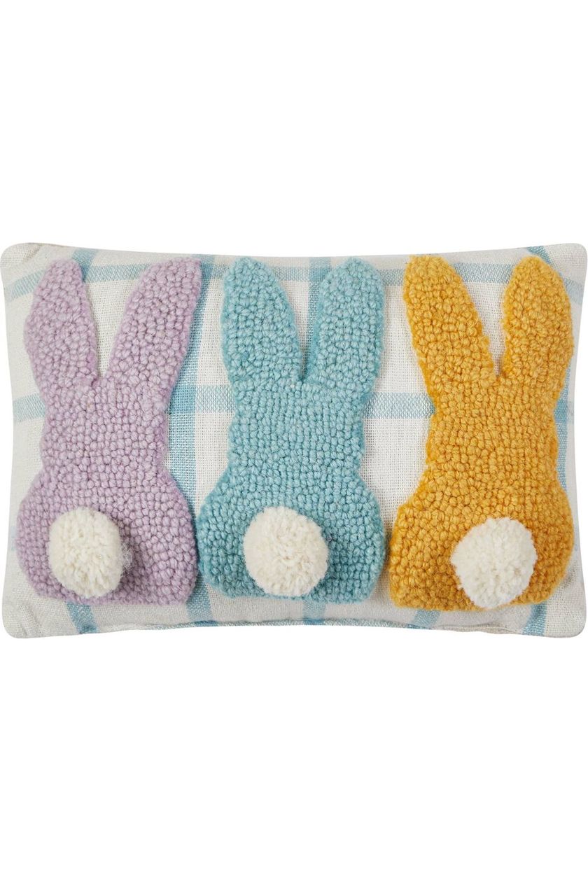 Bunny Pom Poms Tails Hook Pillow