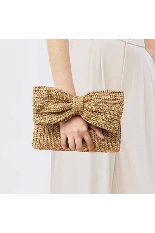 Bow Straw Handbag