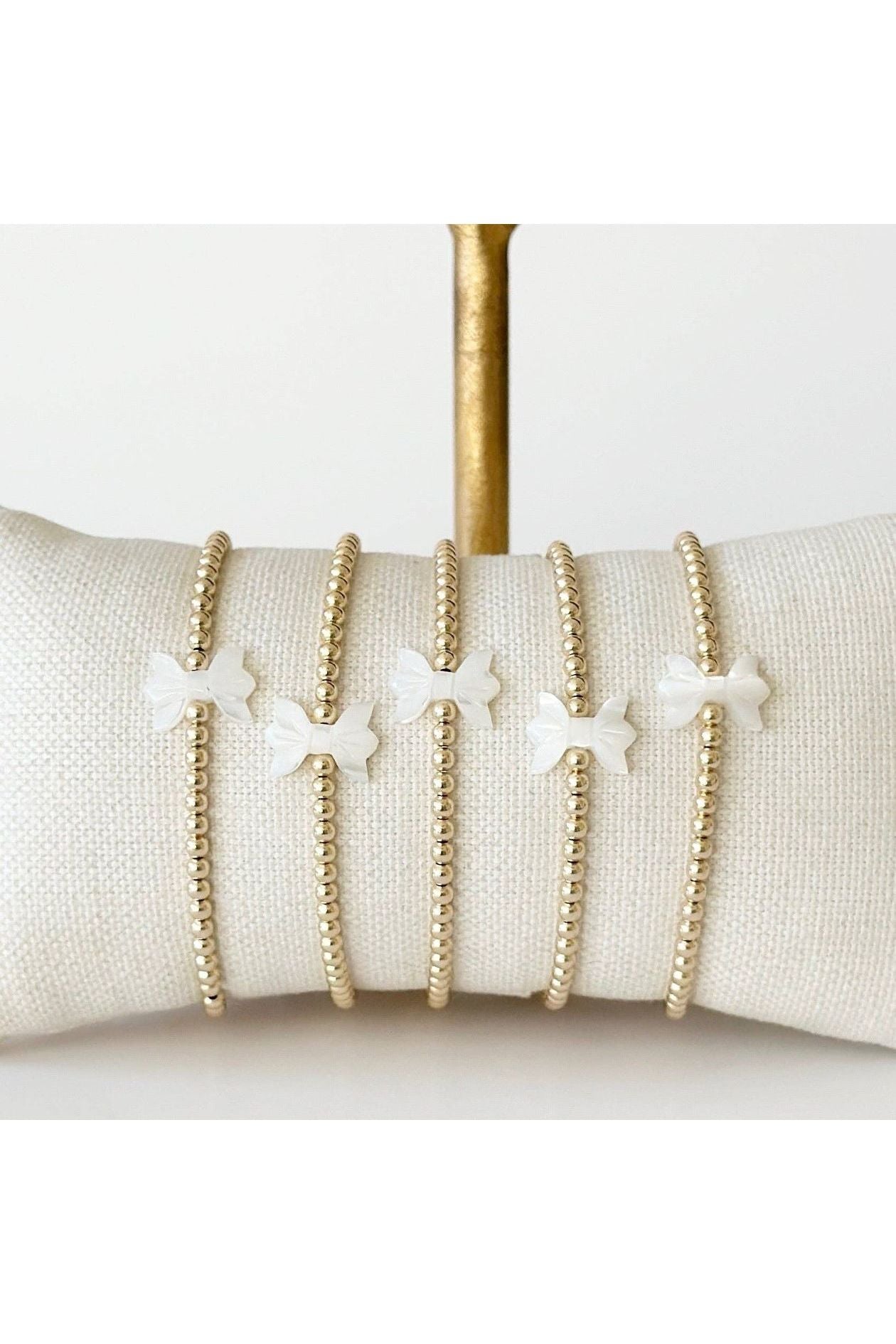 Bows and Beads Gold Bead Bracelet