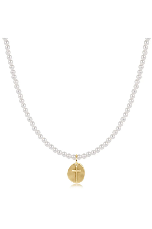 15" Choker Beaded - Classic Pearl 3mm-Inspire Small Disc ✔️