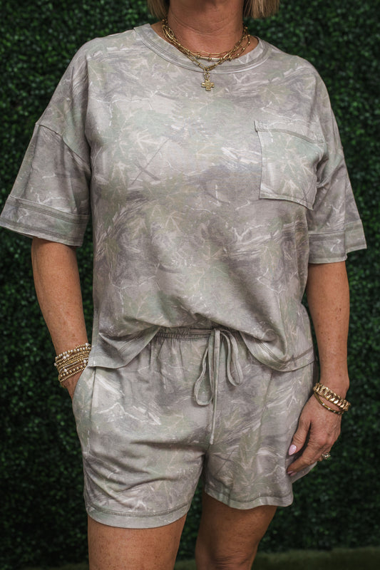 Camo Print Short Set